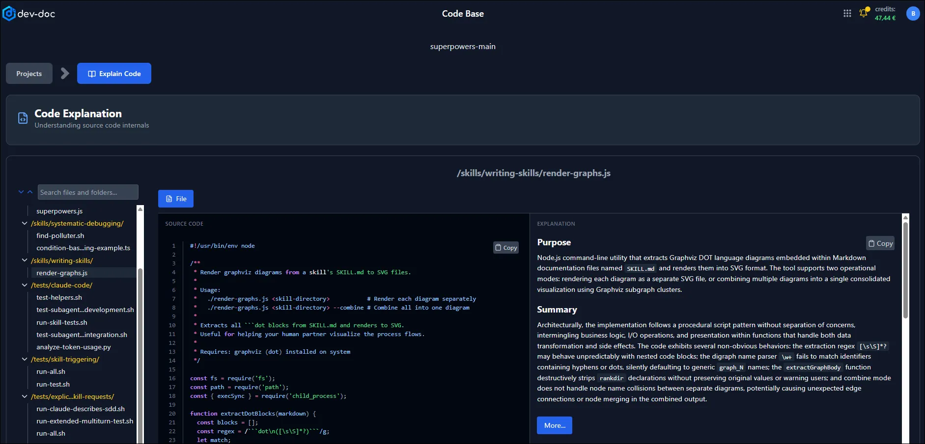 AI code explanation